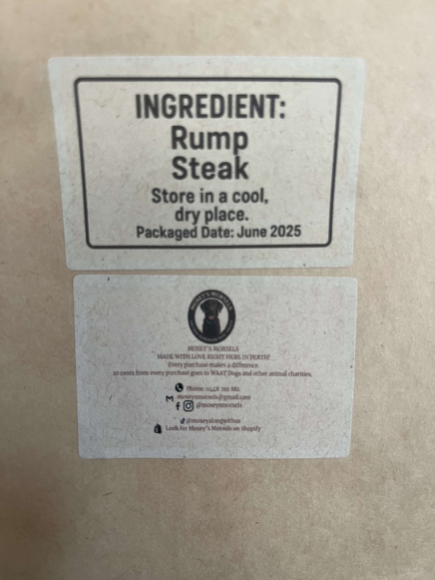 Mosey’s Morsels Rump Steak Jerky (Dehydrated)