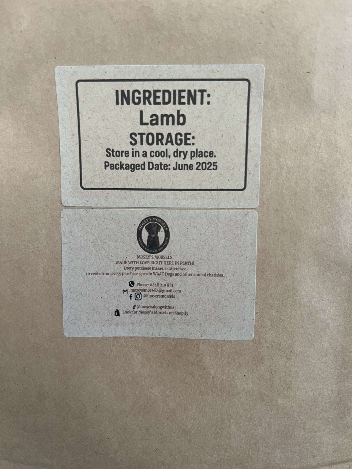 Mosey’s Morsels Lamb Jerky (Dehydrated)